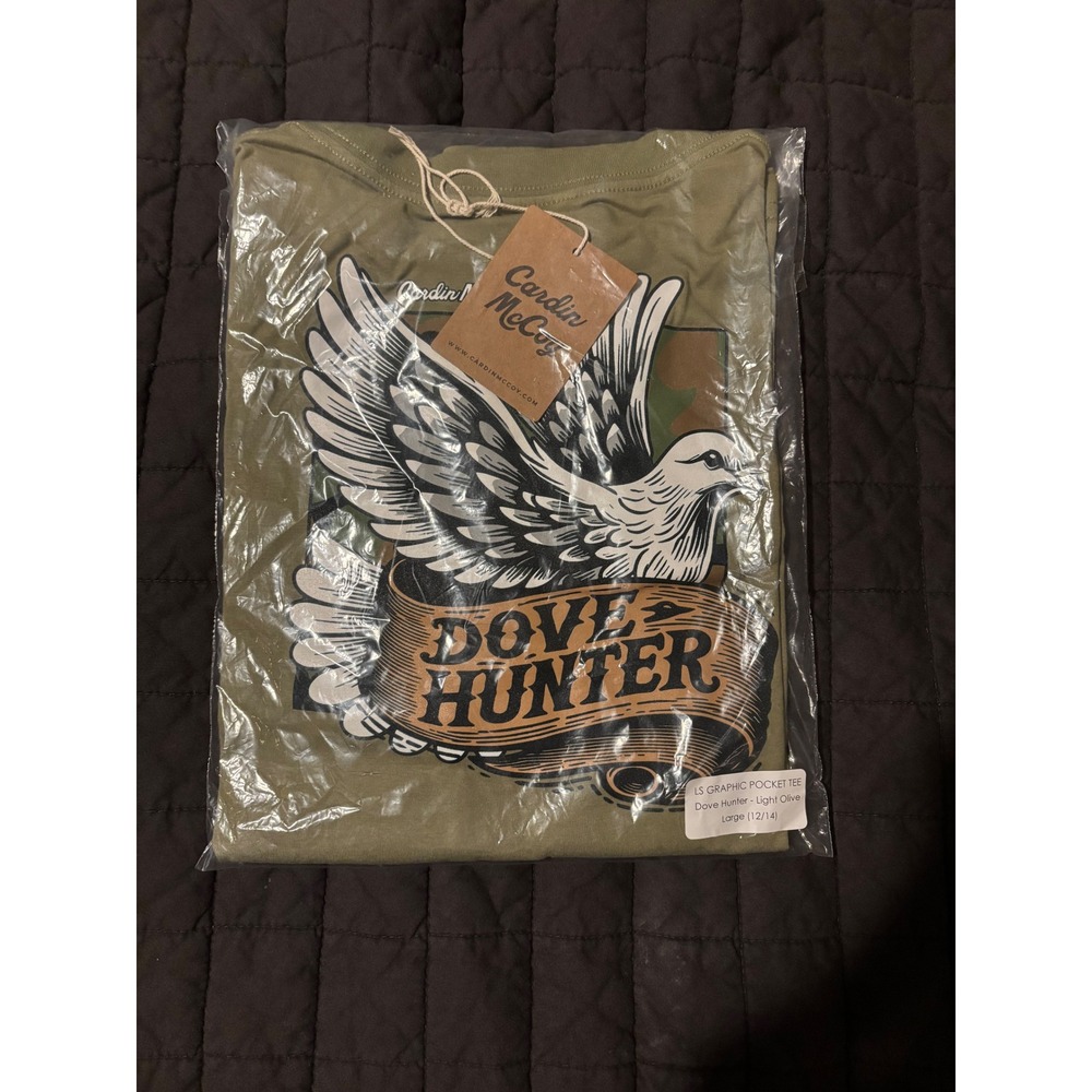 Cardin McCoy Kids Long Sleeve Graphic Pocket Tee Dove Hunter Light Olive L 12 14